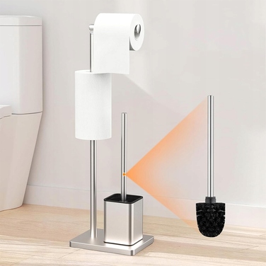Підлоговий набір для ванної кімнати: тримач для туалетного паперу та йоржик із нержавіючої сталі