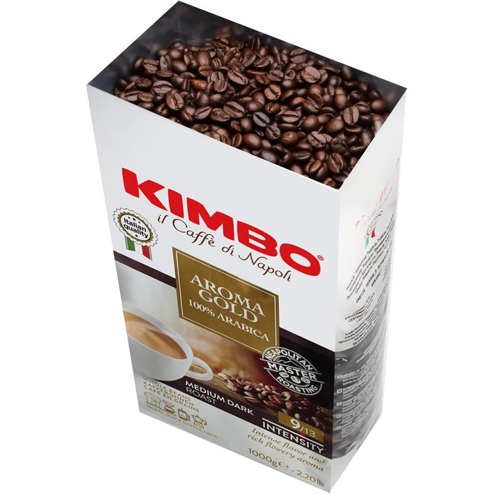 Кава в зернах Kimbo Espresso Napoletano Aroma Gold, темне обсмаження, 1 кг