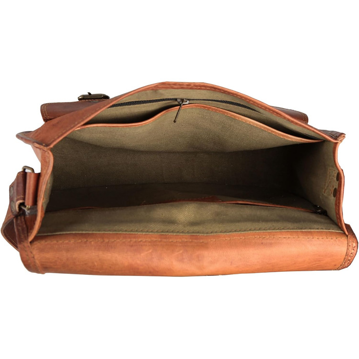 Сумка жіноча шкіряна KPL 14 дюймів через плече, крос-боді, тоут для подорожей Braun