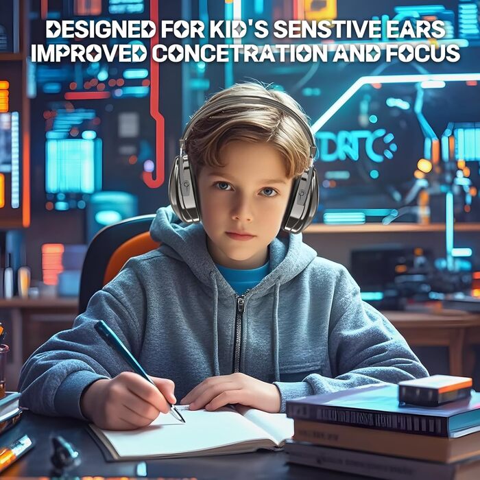 Навушники для захисту від шуму для дітей JYPS, SNR 25dB, для школи, концертів, будівництва, для аутистів, чорний