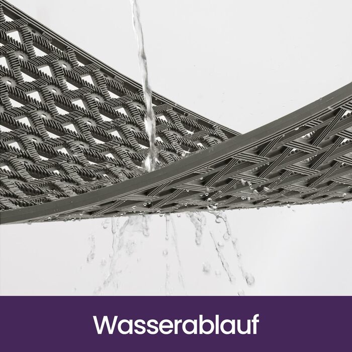 Килимок примісний DEXI для вхідних дверей, протиковзкий та всепогодний, сірий, 61 x 91 см, прямокутний
