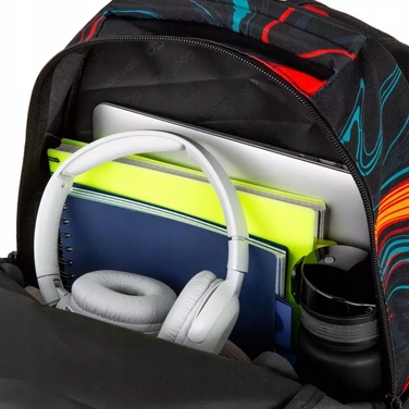 Багатовідсіковий шкільний рюкзак CoolPack, чорний/багатоколірний, 23 л