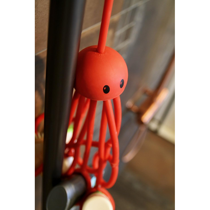 Тримач для шампуню та гелю Formverket Octopus, без свердління, латексний оранжевий органайзер-октопус з 9 регульованими петлями для ванної