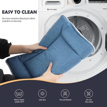 IEUUMLER Dog Bed Washable Dog Mat, Fluffy Soft and Warm Dog Blanket for Travel, Cat Cushion for Large and Small Dogs or Cats FC014 (Gray, 106 * 71cm) (XS(45*33cm), Gray and Blue)