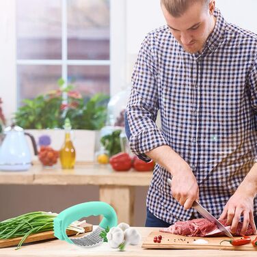 Пресс для часнику та імбиру з важелем, набір з очищувачем для апельсинів, нержавіюча сталь, професійний