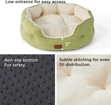 BEDSURE Cat Bed Washable - 63x53x20cm Cat Bed with Reversible Inner Cushion Cat Sleeping Place for Cats or Small Dogs (Light Green, L 51 x W 48 x H 15 cm)