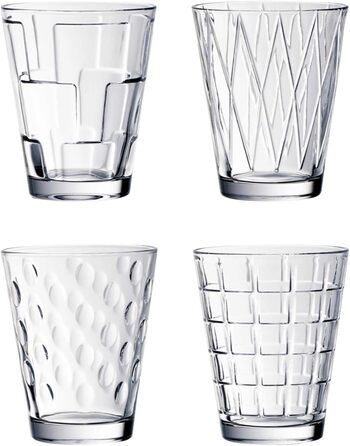 Villeroy & Boch - Dressed Up Water Glass Set, 16-piece, 310 ml, crystal glass, dishwasher-safe, 4x 4-piece set assorted