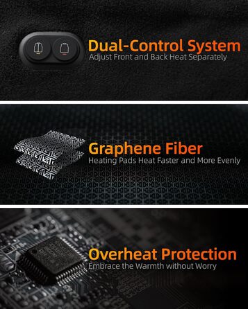 Жіноча грівачка з підігрівом - тепла жилетка з акумулятором 7.4V, жилетка для полювання. Чорний колір, розмір L