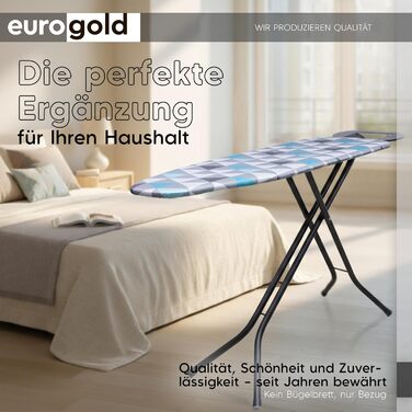 Чохол для прасувальної дошки Eurogold Triangles Laguna L-XL, бавовна, з металізованим покриттям, для парогенераторів, з гумкою, виготовлено в Європі