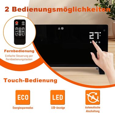 Електричний конвектор Citybee 2500W з термостатом, пульт, таймер, захист від перегріву, 2 роки гарантії