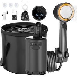 Акумуляторний душ для кемпінгу Camping Dusche 8000mAh з насосом, фільтром та 10 режимами - портативний душ для подорожей, саду, автомийки, домашніх тварин