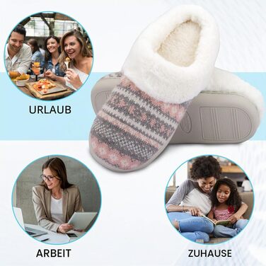 Жіночі зимові капці AONEGOLD з плюшу та ефектом пам'яті (Memory Foam), теплі домашні та вуличні тапочки, протиковзкі, рожеві, розмір 40/41 EU
