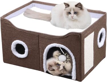 Кігтеточка-будиночок для котів Ernan Katzenhöhle, коричнева, середнього розміру