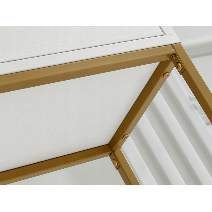 Консольний столик Mebel-Partner, білий/матовий золотий, 80 x 76,5 x 28 см