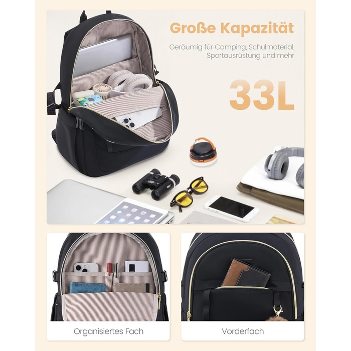 Шкільний рюкзак LOVEVOOK для дівчаток-підлітків, 15.6 дюймів, легкий, з плюшевим брелоком, для школи, середньої школи, світло-жовтогарячий (15.6', Y-чорний)