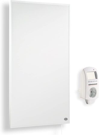 Інфрачервовий настінний обігрівач Könighaus 1000 Вт зі Smart Thermostat - TÜV SÜD, 5 років гарантії, подвійний захист від перегріву, для приміщень до 26 м²