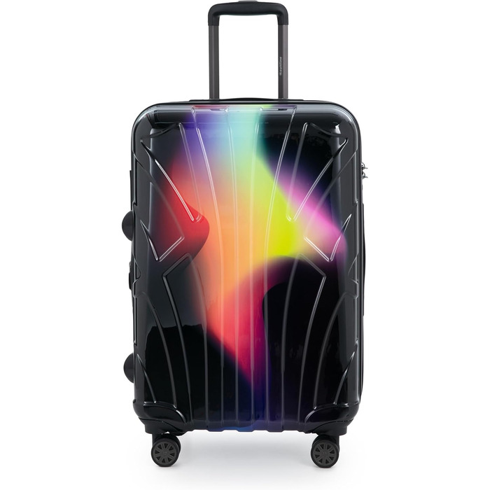 Чохол-валіза Suitline з жорстким корпусом, XL, 96-110 літрів, ABS матовий (Neon Red Yellow, SET)