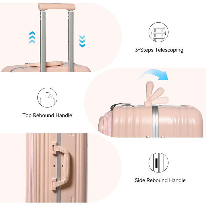 Чемодан-валіза Sea Choice 2 в 1: великий (78 см) та середній (55 см), зелений, з TSA замком та зручним тримачем для напоїв