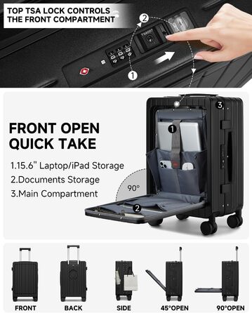 Чорний валіза-ролер Sea Choice з відділенням для ноутбука 15.6