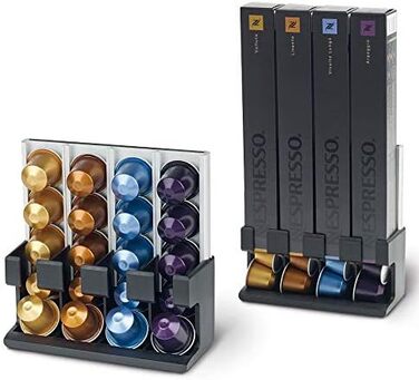 Тримач капсул Nespresso U-CAP ONE – органайзер для 40 капсул, ALU/пластик, срібно-чорний