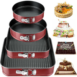 Набір форм для випічки Springform Set (4 шт.) - червоний, 16/20/22/26 см