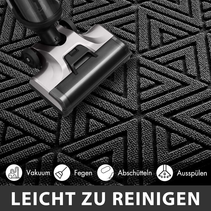 Килимок для дому Yimobra, 75 x 43 см, чорний: зносостійкий, водонепроникний, легко миється | Для дому та вулиці