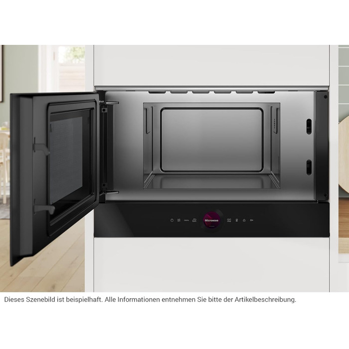 Вбудована мікрохвильова піч Bosch Serie 8 BFL523MW3, 38x50 см, 800 Вт, поворотний стіл 27 см, дверцята зліва, AutoPilot, LED-Touchdisplay