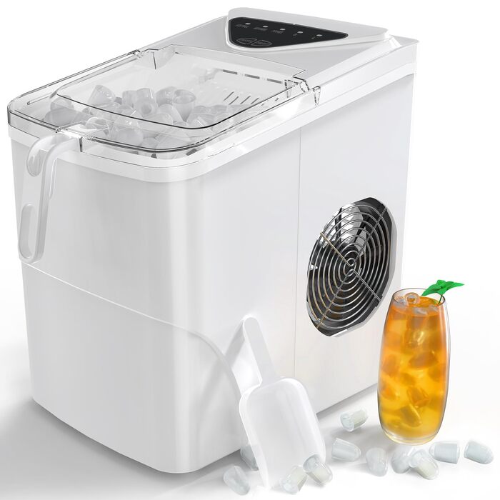 Машина для приготування льоду Mini, 15 кг/24 год, компактна, для дому, самоочищення, біла