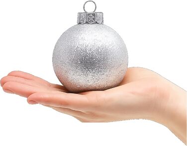 SLEETLY 28шт Білозолоті Новорічні Кулі для Прикраси Ялинки - Набір Декоративних Орнаментів, Сніжинки та Крижані Шарм, Стійкі до Ударів, для Святкового Прикрашання