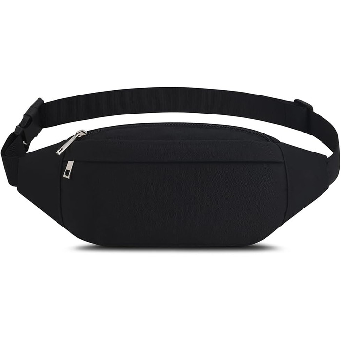 Чоловіча та жіноча поясна сумка на пояс для туризму, фітнесу, велосипеда, активного відпочинку, подорожей, повсякденного використання. Модель D01, чорний колір
