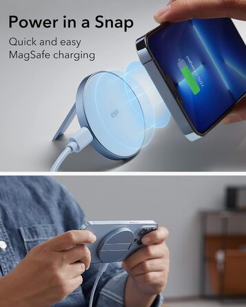 Бездротовий зарядний пристрій ESR MagSafe з підставкою для iPhone 17/16/16 Pro/16 Pro Max/15/14/13, AirPods 4/3/2 Pro, білий (без адаптера живлення)