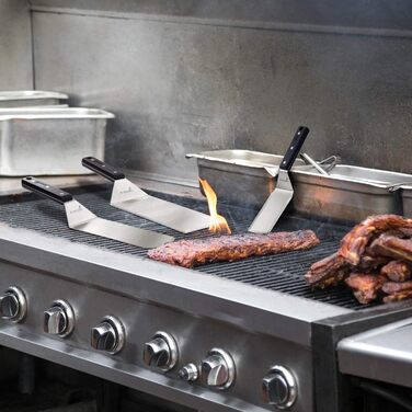 Набір для гриля з нержавіючої сталі: лопатка та помічник для смаження м'яса та гамбургерів - для дому та вулиці