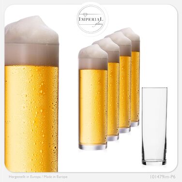 Набір склянок Kölsch Imperial 6 шт по 200 мл для пива Кельш, скляні, для мийки в посудомийній машині