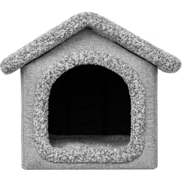Будиночок для тварин: собачий/кітчий, сірий, 38x44x45 см