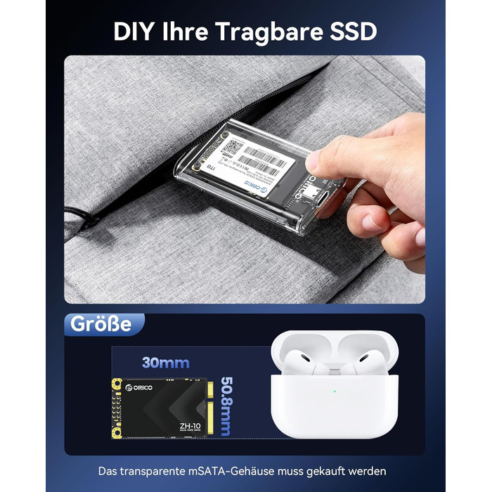 ORICO NVMe SSD 512GB M.2 PCIe 4.0 x4 - Внутрішній SSD з радіатором для ПК та ноутбуків