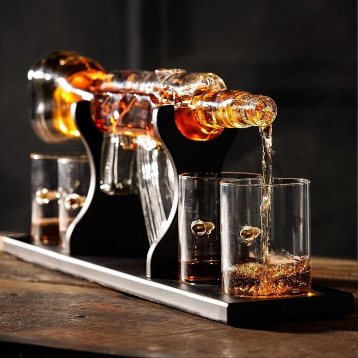 Набір склянок для віскі Whisiskey Whisky - 4 склянки, 310 мл, класичний дизайн, подарунковий набір для чоловіків