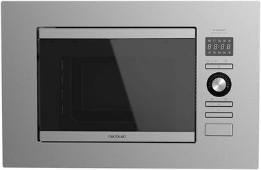 Мікрохвильова піч Cecotec GrandHeat 2090 вбудована, 20 л, 800 Вт, гриль, 8 програм, таймер, сталь