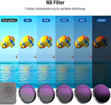 Набір фільтрів NEEWER ND для DJI Osmo Action 3/4/5 Pro (6 шт.) - ND8, ND16, ND32, ND64, ND1000, CPL