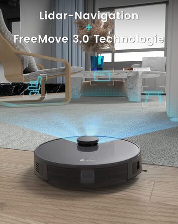 Робот-пилосос LEFANT M1 з функцією миття підлоги, 5500Pa, 200 хвилин роботи, мультимапінг, зони заборони, для шерсті тварин, килимів та твердих підлог