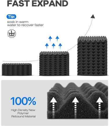 Акустичний шумопоглинаючий поролон самоклеючий, 12 шт, вогнестійкі панелі-піраміди для студії, офісу та дому, 30×30×2,5 см, чорний