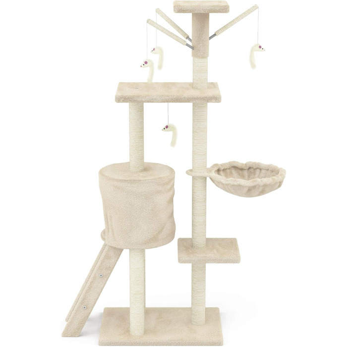 Дерев'яний кігтеточка для котів Beltom® Kratzbaum 140 см, ігровий комплекс, бежевий