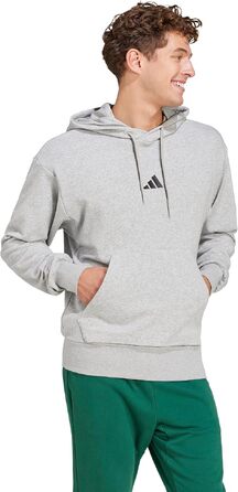 Чоловічий худі adidas Essentials Feelcozy з французьким тері, сірий меланж/чорний, розмір M