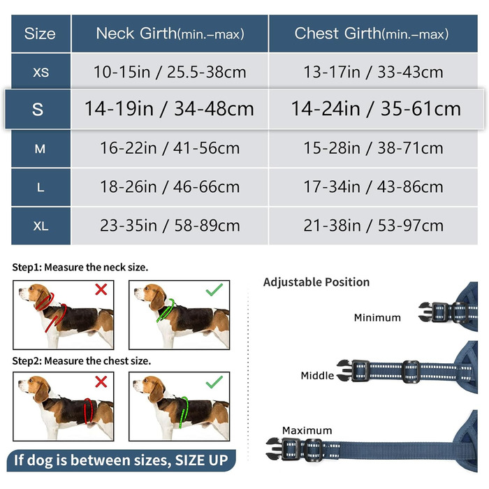 Шлейка для собак HEELE з регулюванням натягу, світловідбиваючі елементи, м'яка ручка, контроль, 2 металеві кільця, для малих, середніх та великих собак, Aree, Зелена, C-Aree Grün (S, Uni-Königsblau)
