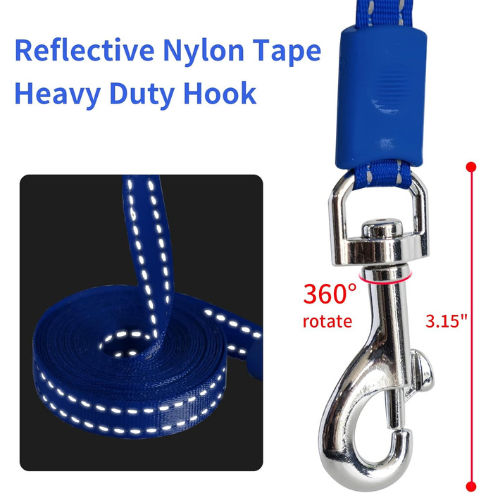 Рулетка для собак, 4.6 м, для малих, середніх та великих собак до 110 кг, міцна, з гальмом та фіксацією, зелена/синя (Large)