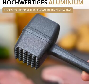 Молоток для м'яса Westmark Robusto-spezial Black Edition, алюміній, 21.5 см, сріблястий