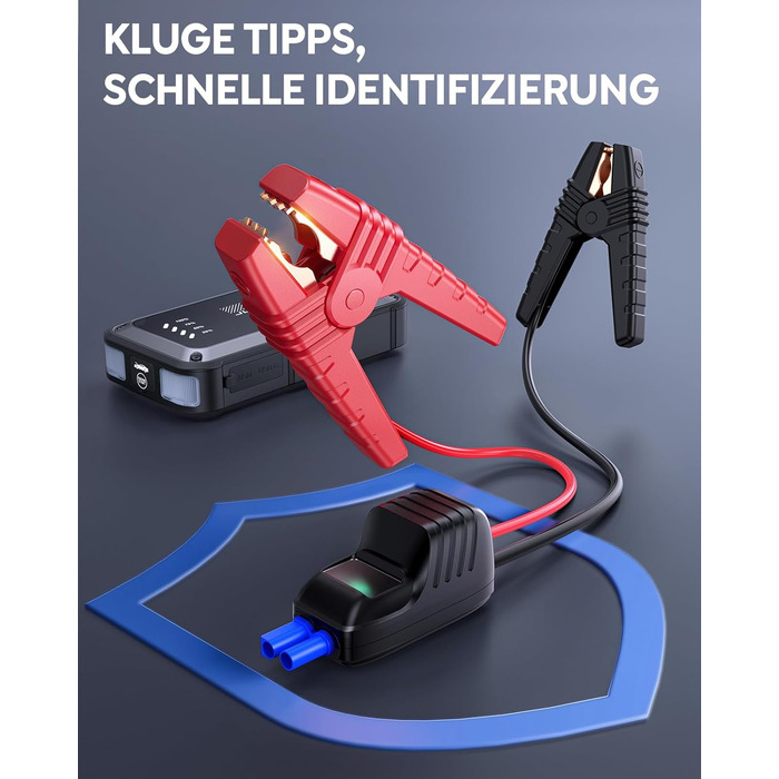 Powerbank Starthilfe TREKURE 4000A для автомобіля: 9.0L бензин/8.5L дизель, LED ліхтарик