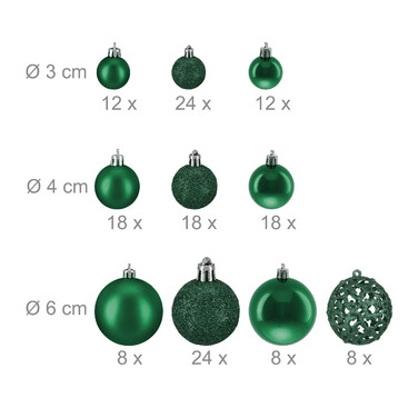 Relaxdays Set of 150 Christmas Baubles