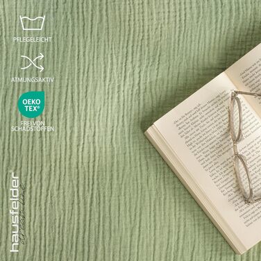 Дитяча постільна білизна з мусліну від Hausfelder: комплект (100x135 см, 60x40 см, 1 шт.), колір зелений