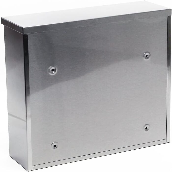 Поштова скринька Wiltec V12 сталева оцинкована срібляста з замком, оглядовим вікном та табличкою для імені (360x115x320 мм)