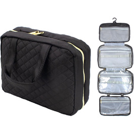 Чорна дорожня косметичка Pinkiou з гачком для підвішування, велика водонепроникна сумочка для косметики для жінок